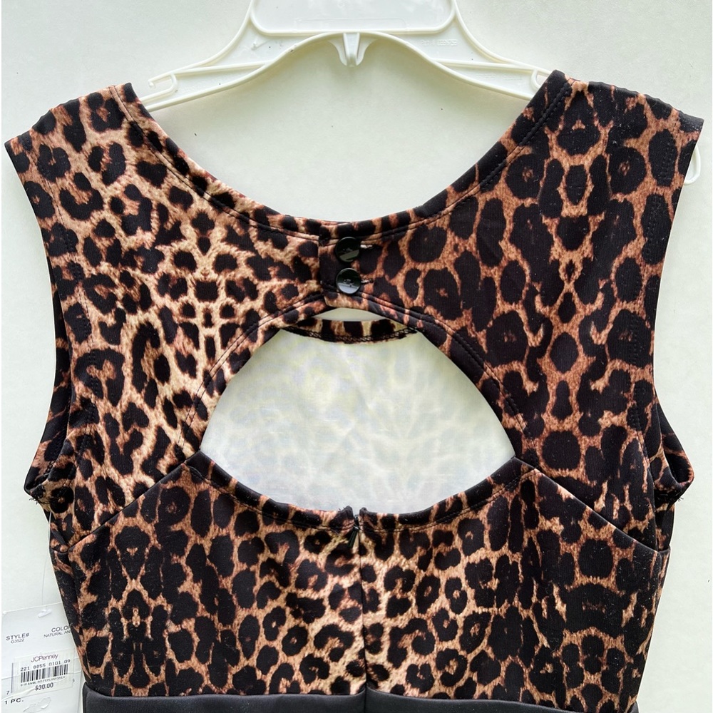 REIGN ON LEOPARD PEPLUM MIDI DRESS - Picture 6 of 7